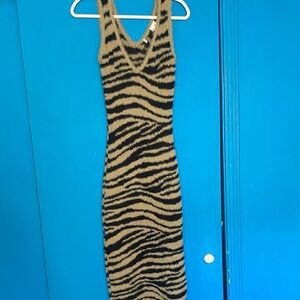 Zebra Print Sleeveless Dress